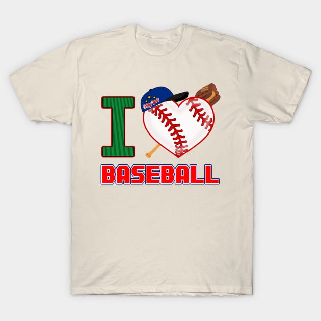 I love BASEBALL T-Shirt by Cheer Tees